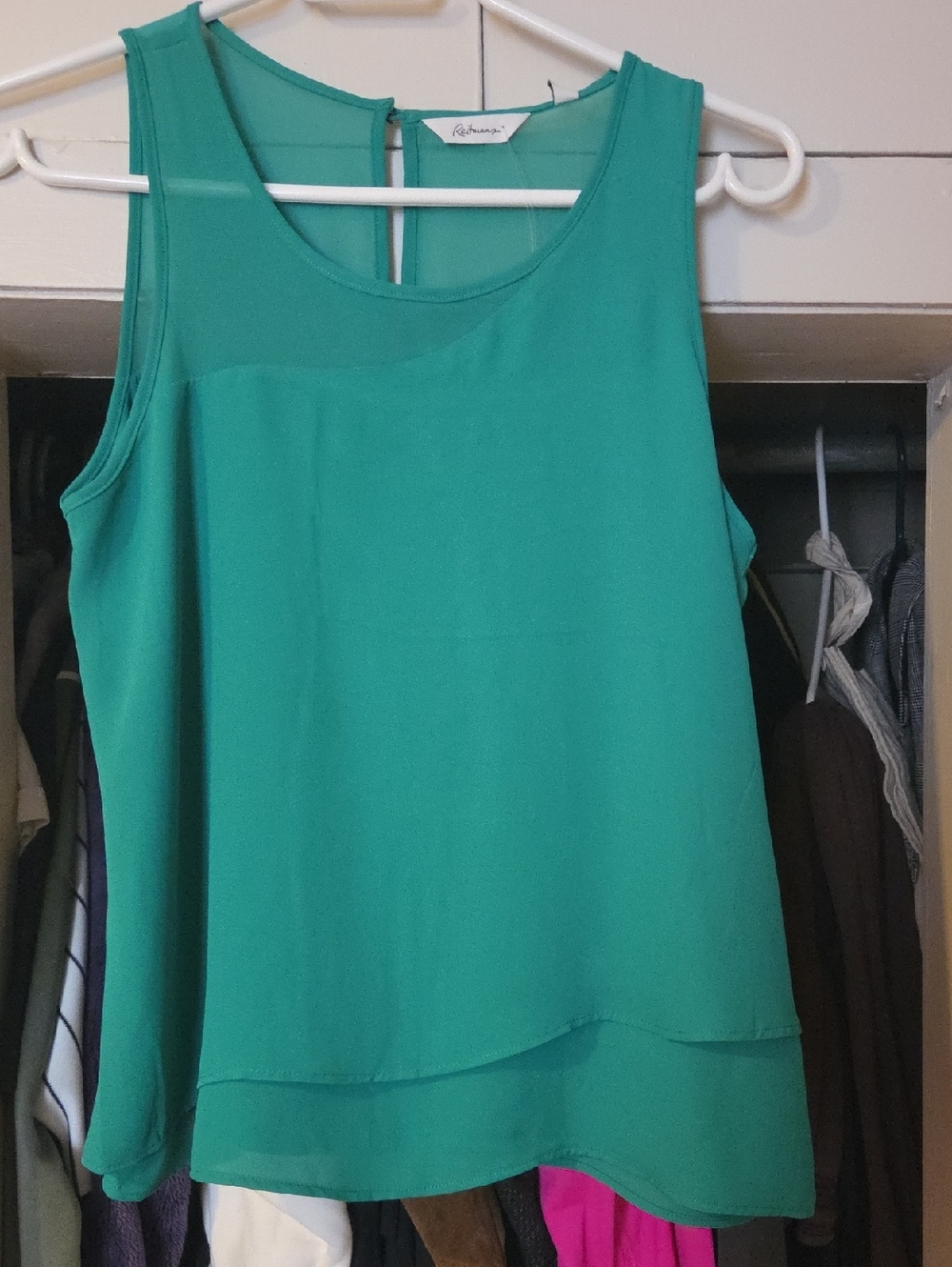 Reitmans Green  Layered Sleeveless Chiffon Camisole